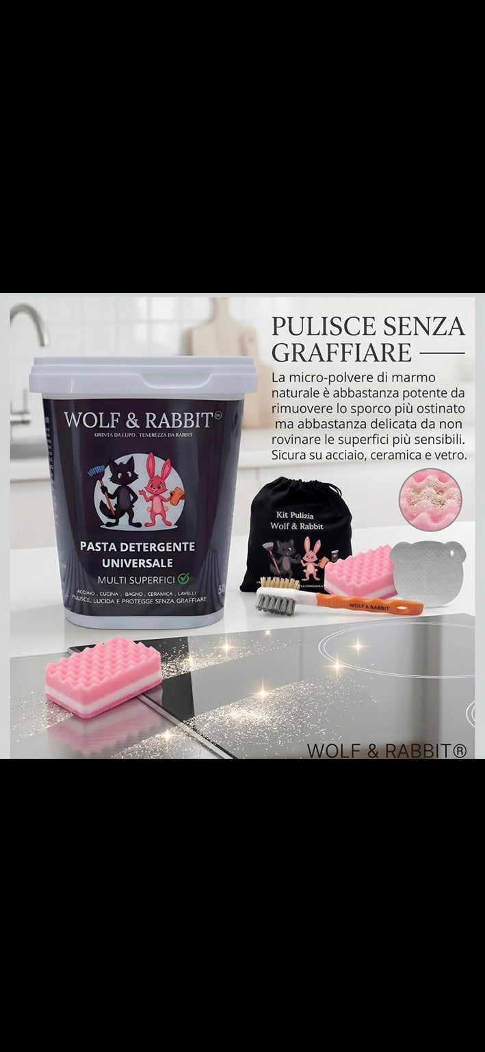 Pasta Pulente WOLF & RABBIT — presentazione d’uso; accessori illustrati non inclusi